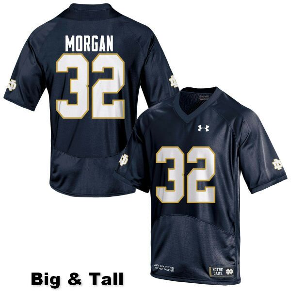 Men's NCAA Notre Dame Fighting Irish #32 D.J. Morgan Stitched College Under Armour Authentic Navy Blue Big & Tall Football Jersey NM10I28FW